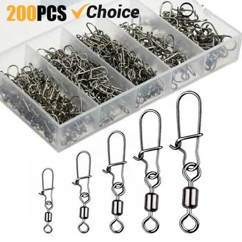 Angelwirbel-Druckknöpfe aus Edelstahl 4 # -12 # Wälzlager Duo-Lock Connector Kit Salzwasser Süßwasser