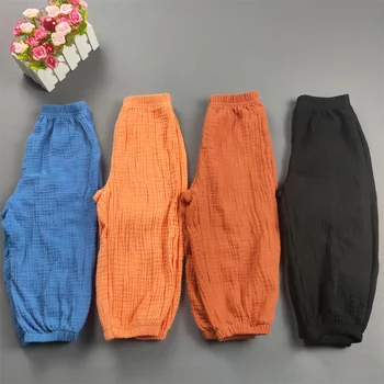 Kinder Kleidung Sommer Jungen Und Mädchen Baumwolle Gefaltete Lose Hosen Mädchen Casual Einfarbig