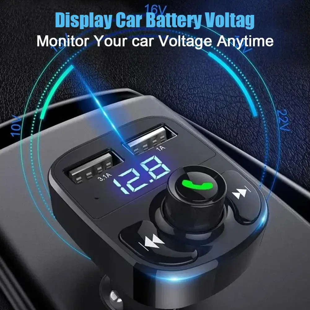 Bluetooth FM-Transmitter fürs Auto mit Freisprechen und 2× USB – Bild 3