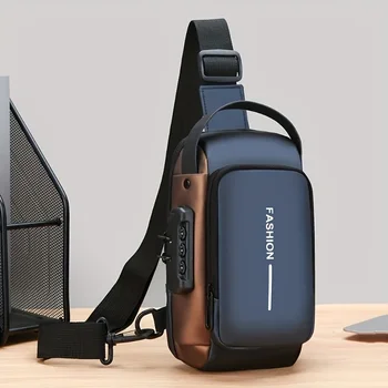 Robuste Umhängetasche für Herren aus Oxford-Stoff - stilvolle Motorrad-Crossbody-Brusttasche mit Handytasche