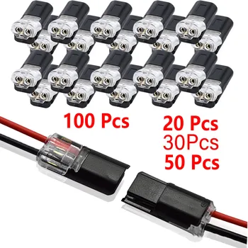 Verriegelbare Steckbare Doppeldraht-LED-Verbinder, 2-Pin 2-Wege Universelle Kompakte Kabelverbinder