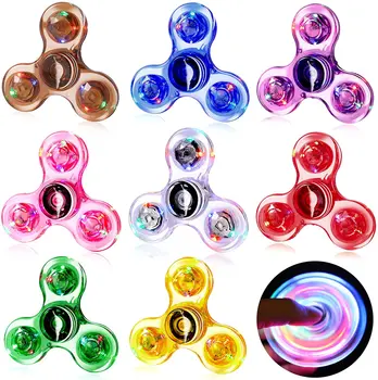 Kristall leuchtendes LED-Licht Fidget Spinner Hand Top Spinner Glow in Dark EDC Stress Relief Toys Kinetisches