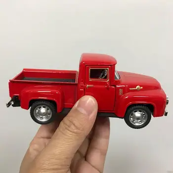 1/32 Red Metal Truck Modell Vintage Legierung Mini Pull-Back Diecast Car Collection Decor Jungen Kinder
