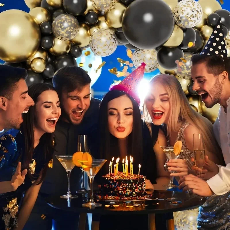 Großhandel Latexballons, glänzende Pailletten, schwarz und – Bild 5