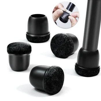 Runde Tisch- und Stuhlbein-Bodenschutz-Fußabdeckung, schwarz, rutschfeste Silikon-Möbelfüße, keine (8 Stück)