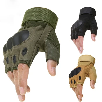 Taktische Halbfinger-Handschuhe mit Verstärkten Knöcheln für Männer Kampf Jagd Schießen Paintball Dienst