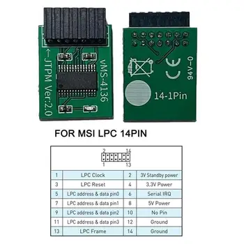 LPC MSI Schnittstelle TPM2.0 Sicherheitsmodul Unterstützt Mehrere Marken-Motherboards 12 14 18 20-1-Pin