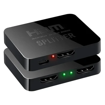 1x2 4K HDMI-kompatibel Splitter HDMI-kompatibel Schalter 1 in 2 Out Video Distributor Verstärker Dual Display