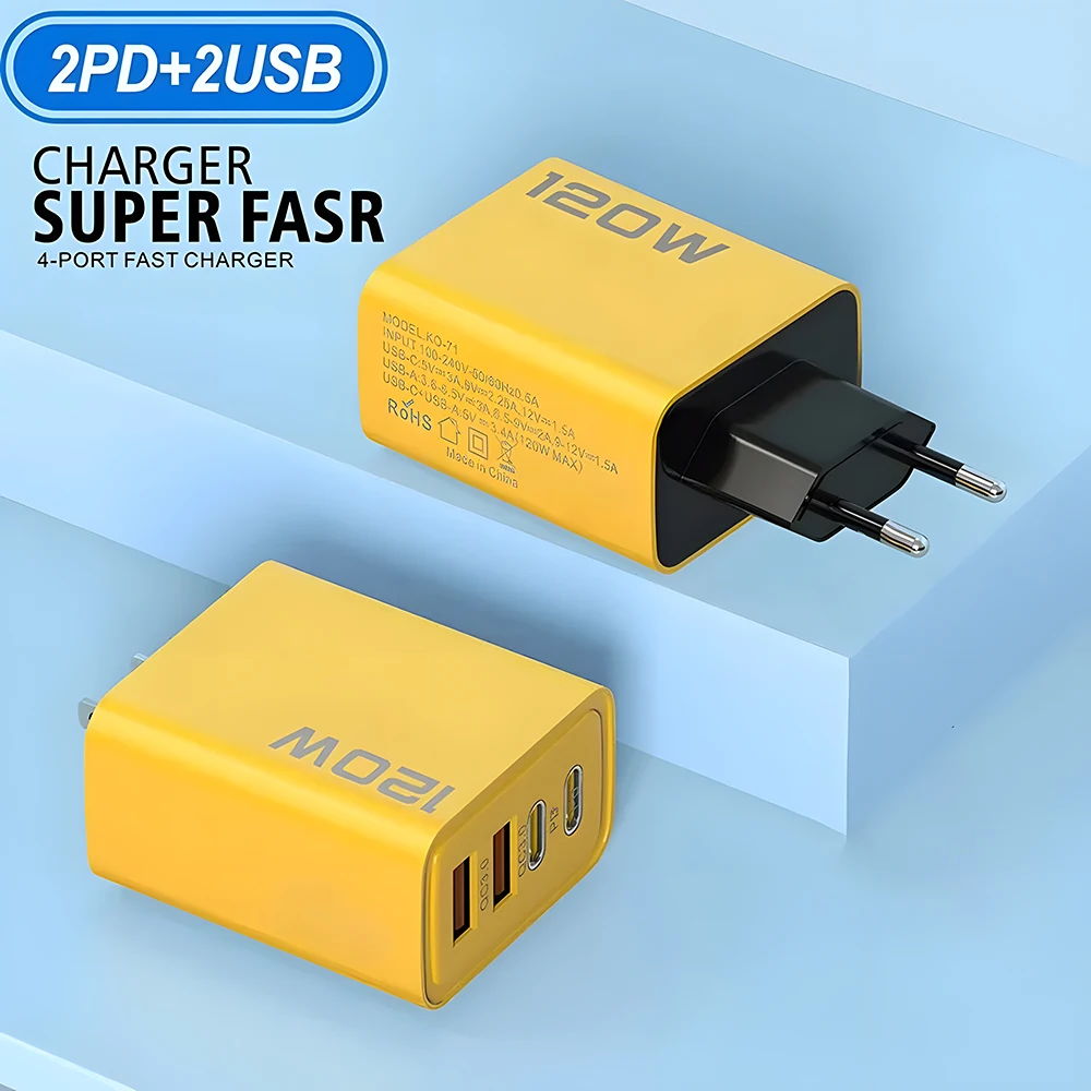 USB-Ladegerät mit 4 Ports, USB-C PD und QC 3.0 – Bild 3