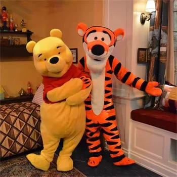 Pooh-Bär und Tigger Maskottchen-Kostüme Cartoon-Figuren Erwachsenen-Cosplay Karneval Event Party Werbung Show
