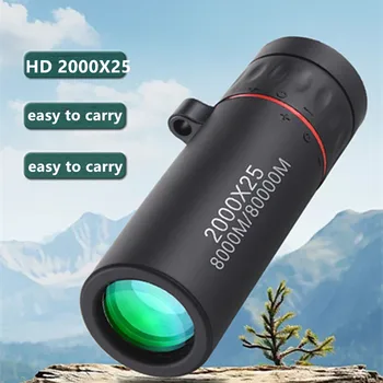 Outdoor 2000x25 HD Monokular Teleskop Mini Tragbare Handy Teleskop mit Halter Camping Jagd Vogelbeobachtung