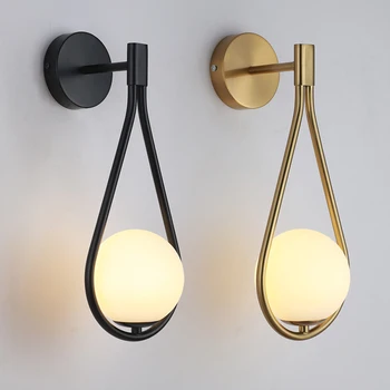 Innen LED Wand leuchten für Schlafzimmer Wohnzimmer Innen Milchglas Kugel Wand leuchte für Korridor Gang
