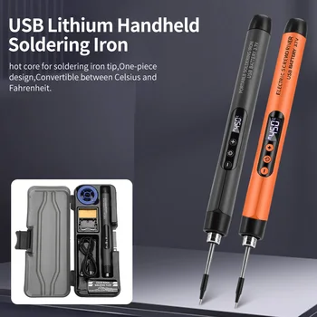 USB-Lötkolben mit Digitalanzeige, Typ-C-Schnittstelle, Mini-Lötkolbenset 260-420 ℃ Fünf Temperaturumschaltung