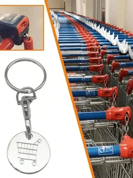 Trolley Tokens Schlüsselanhänger Universal Kleine Metall Edelstahl Tragbare Warenkorb Tokens Schlüsselanhänger