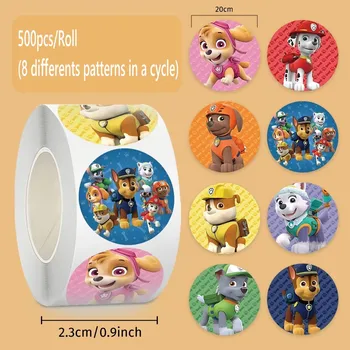 Paw Patrol Aufkleber Rolling Tier Rolle Aufkleber Kleine Nette Spiel Aufkleber DIY Geschenk (500 Stück)