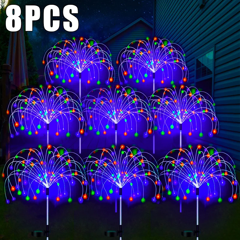 LED Solar Feuerwerk Lampe Outdoor Garten Dekor Pathway