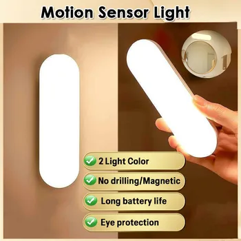 Nacht Lichter Drahtlose LED Motion Sensor Lampe USB Aufladbare Magnetische Für Kleiderschrank Zimmer Schrank