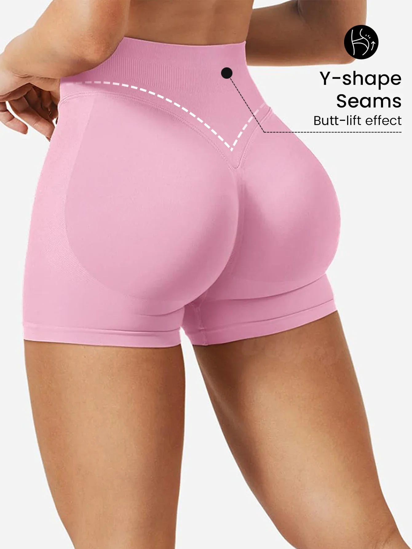 Pilates-Strickshorts, mittlere Intensität, Training, hohe – Bild 2