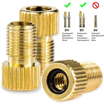 Adapter für Ventil, Mountainbike, Motorrad, Radfahren, aufgeblasene Lenden zu Schrader, kleines goldenes