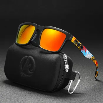 Quadratische Sonnenbrille für Herren der Marke KDEAM, farbige Sport-Polarisations-Sonnenbrille