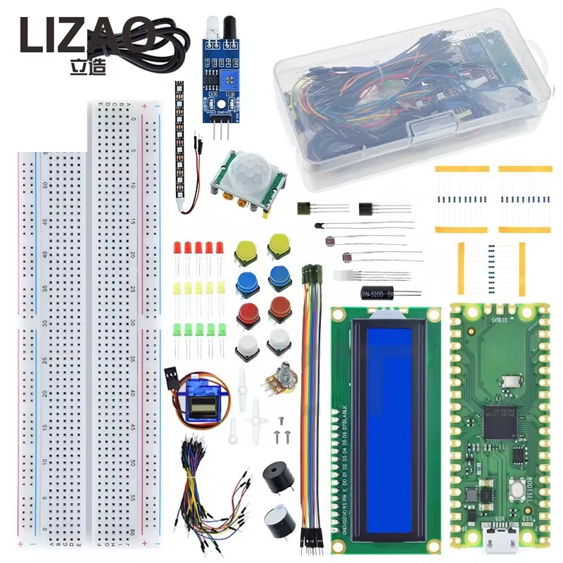 LIZAO Raspberry Pi Pico Starter-Kit mit Steckbrett, LCD1602