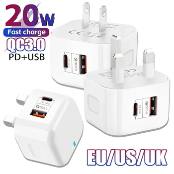 20 W Dual Ports Typ C USB C PD Wandladegerät Schnelllade-Netzteil