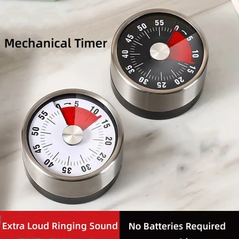 Edelstahl-Timer, Küchenmagnet, mechanischer Eieruhr, Zuhause, Backen, Kochen, Wecker