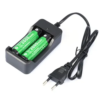 18650 Batterieladegerät, EU-Stecker, 2 Steckplätze, intelligentes Schnellladegerät, 18650
