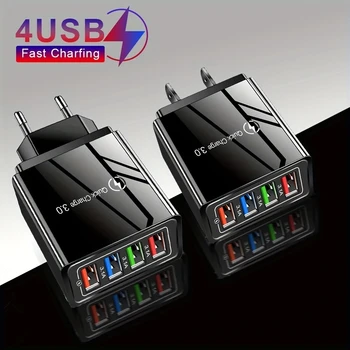 Eu us stecker 3a usb ladegerät multi port 4 usb schnell ladung 3,0 für telefon adapter tablet tragbares wand