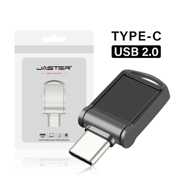 Metall Typ-C USB-Stick Schwarz Büro Professioneller Speicherstick 128GB 64GB 32GB 16GB 8GB Silber 4GB