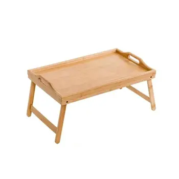 Klapptisch Multifunktions-Esstisch aus Bambus Mini Frühstück Desserttablett Schlafzimmer
