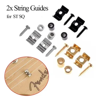 1 Paar Saitenbäume/Halterungen für E-Gitarre, Gold/Schwarz/Chrom mit Schraubführung, passend