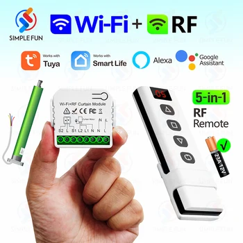 Drahtloser Vorhang-Rollverschlussschalter Tuya, WiFi RF Smart Modul für Jalousien, Markise