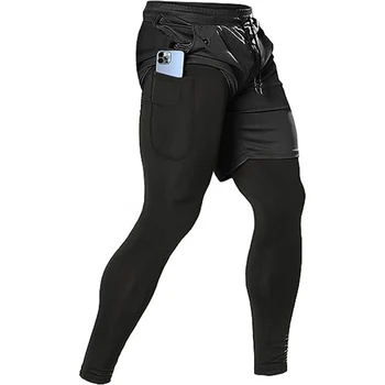 Männer Sport Hosen 2 in 1 Trainings Athletische Trainingsanzüge Sportswear Workout Männliche Jogging Hosen Gym