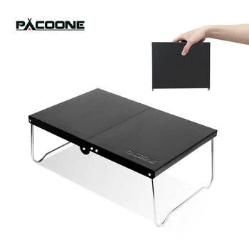 PACOONE Camping Tragbarer Klapptisch Kleine Couchtische Ultraleicht Outdoor Wandern Picknicktisch MDF Mini