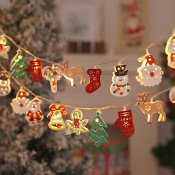 Weihnachten Hirsch Schneeflocke LED Lichterketten Batteriebetriebene Lichterkette Weihnachtsbaum Ornament