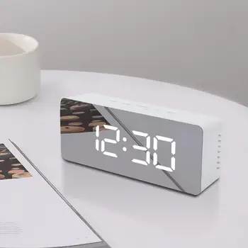 Digitaler Wecker, elektronische LED-Desktopuhr mit Temperatur für Schlafzimmer, Zuhause, Büro, Teenager