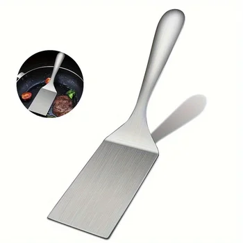 Kleiner Edelstahlspatel, Grillwenderspatel, Grillwender, kleine Bratschaufel aus Edelstahl, mentale