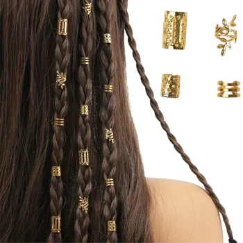 Elegante Aushöhlen Haar Ringe Für Frauen Mädchen DIY Haar Zubehör Loc Haar Schmuck für zöpfe