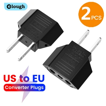 Elough 4,0 mm US-zu-EU-Konverterstecker, europäischer EU-zu-US-Amerika-Reisestecker-Adapter