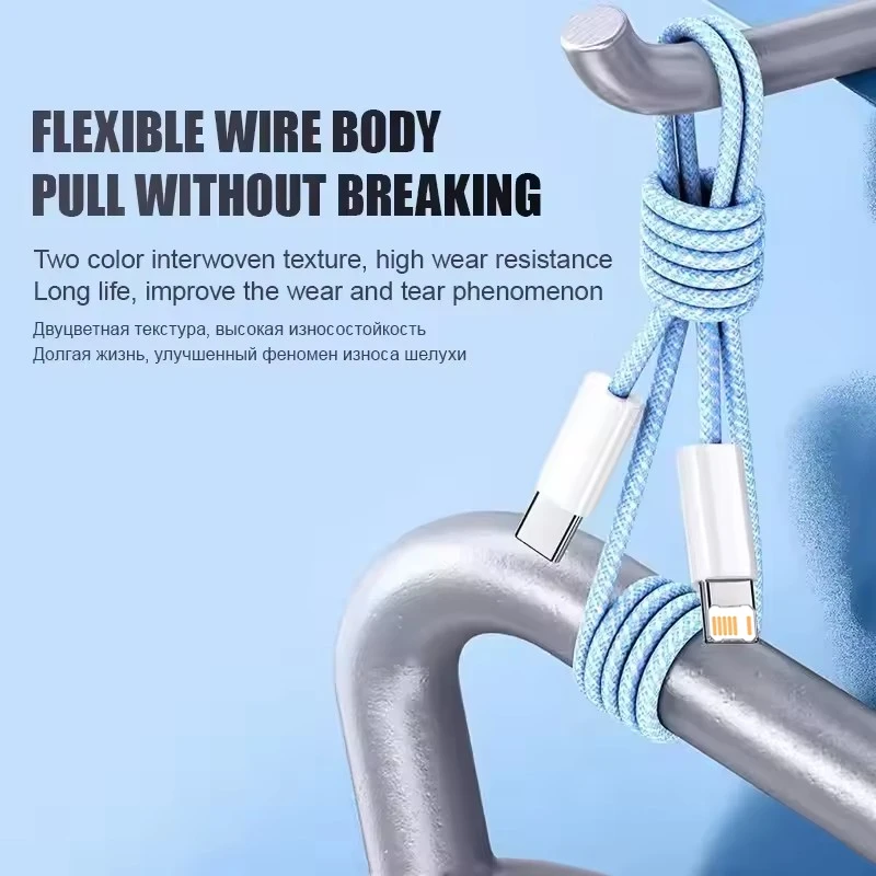 Geflochtenes USB-C Ladekabel für iPhone, 35 W PD, Schnellladen – Bild 5