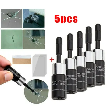 Automotive Glas Nano Reparatur Flüssigkeit Auto Windschutzscheibe Harz Riss Werkzeug Kit Universal (5 Stück)