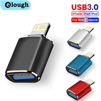 Elough USB 3.0 auf Lightning-Adapter OTG für iPhone iPad, Schnelllade-Beleuchtung, Stecker auf USB-Buchse