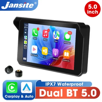 Jansite Dual Bluetooth Motorrad Carplay Bildschirm Navigation GPS Display IP67 Wasserdichte Unterstützung Helm