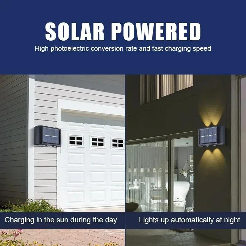 Solar-Außenwandleuchte, 12 LEDs, wasserdicht, Gartenleuchte – Bild 5