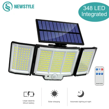 Solarleuchte für den Außenbereich, 328/348 LED, integrierter superheller Bewegungssensor, starke Leistung