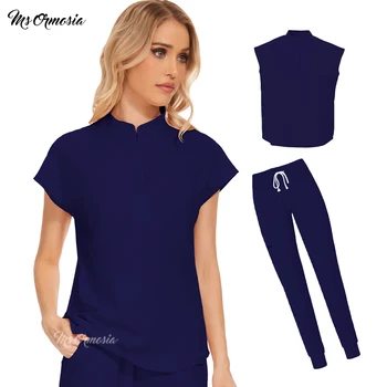 Medizinische Uniformen Damen-Schrubsets Krankenschwester-Arbeitskleidung Beauty-Salon-Spa-Arbeitskleidung