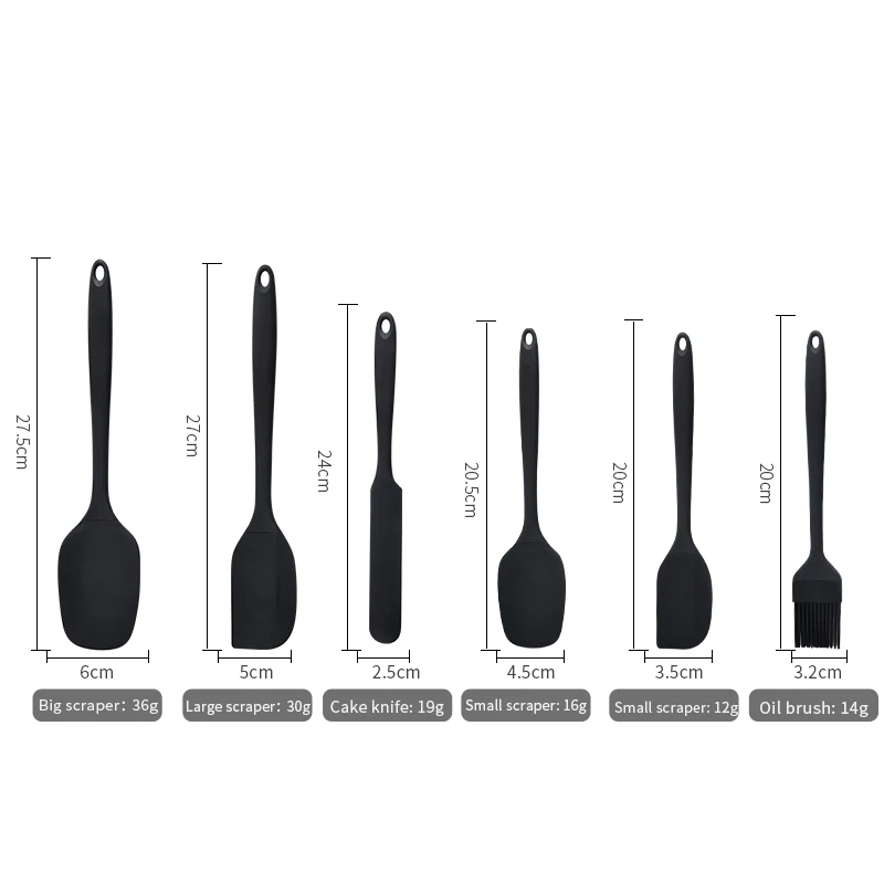 6-teiliges Silikon-Küchenutensilien-Set, Cremeschaber – Bild 6