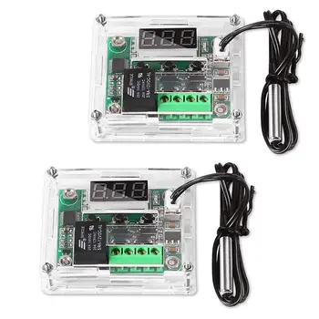 Temperaturreglermodul mit Gehäuse XH W1209 LED-Anzeige Digitales Thermostatmodul Wasserdichte NTC-Sonde -50 ~