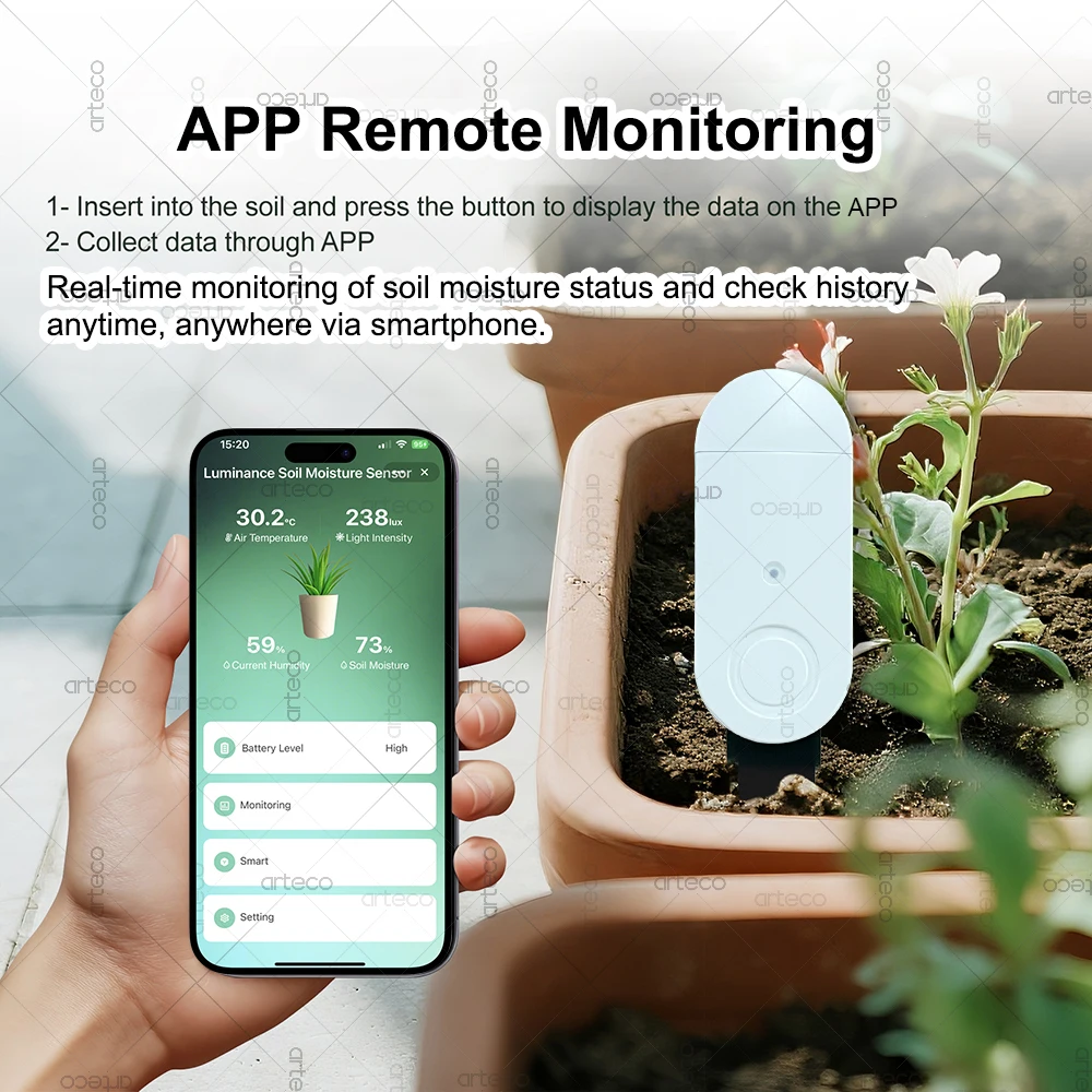 Zigbee Smart Bodenfeuchtigkeitssensor, Beleuchtungsstärke – Bild 4